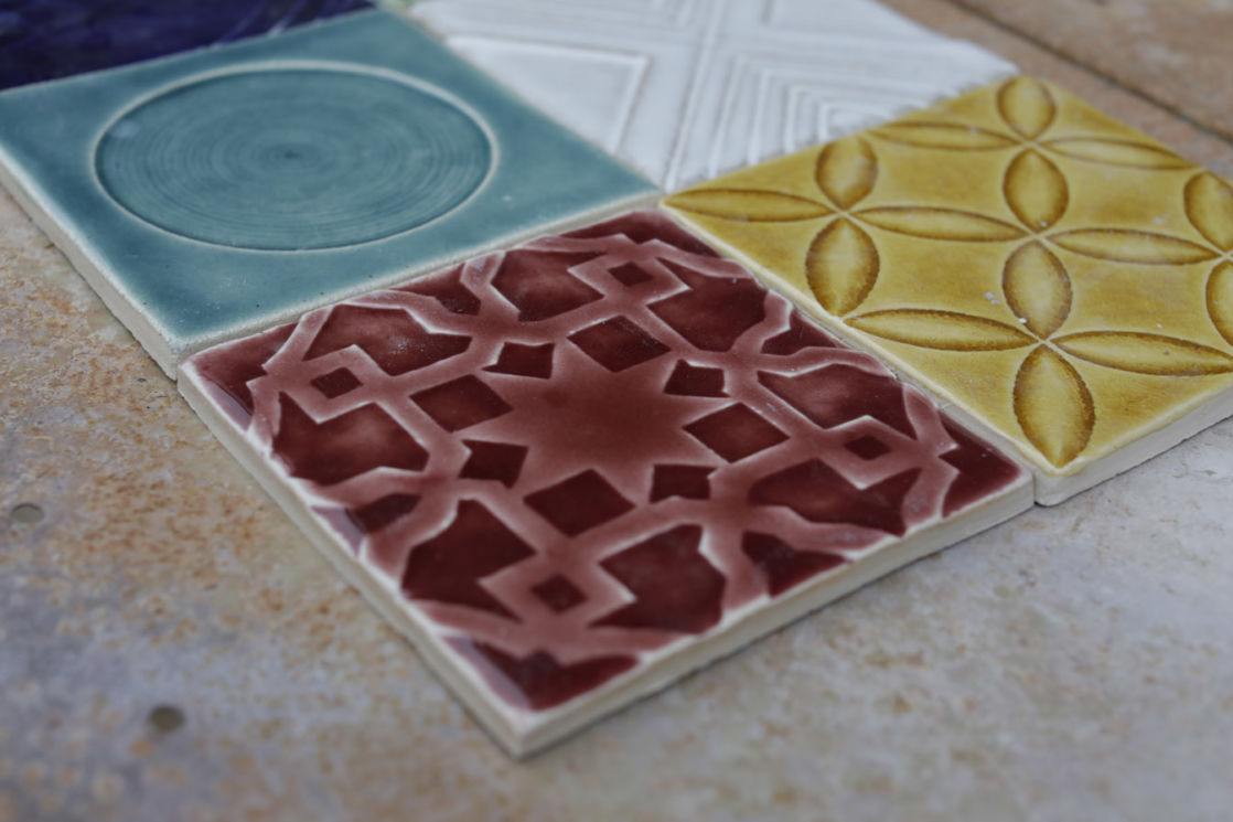 Rich Miller making tiles. Photo Layton Thompson for Ceramic Review