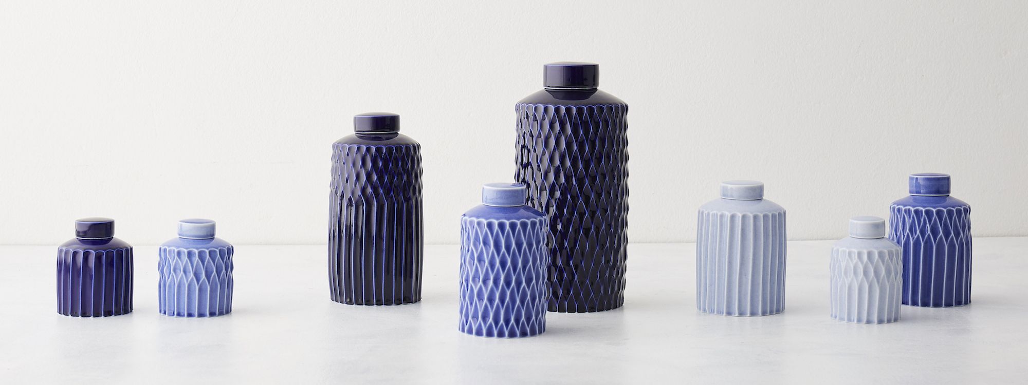 Rhian Malin, fluted ginger jars. Photo Yeshen Venema